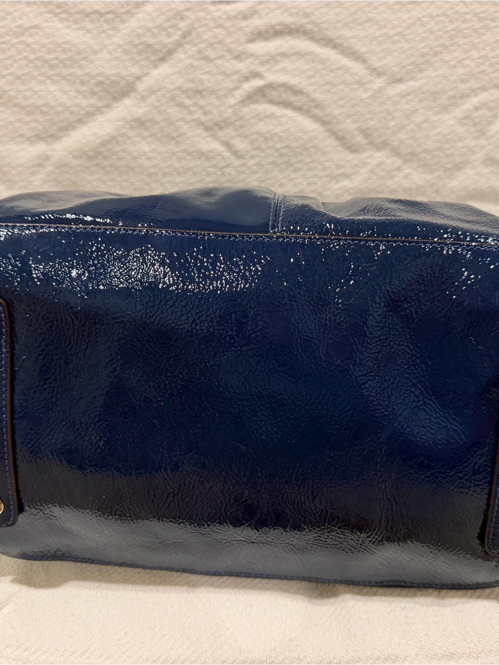 Coach Cobalt Blue Patent Satchel with Polished Hardware with Matching Wallet. - Picture 3 of 8